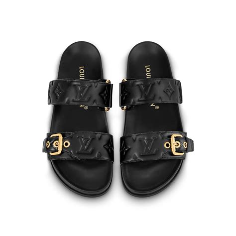 louis vuitton bom dia mules sandals replica|Louis Vuitton flat mule slippers.